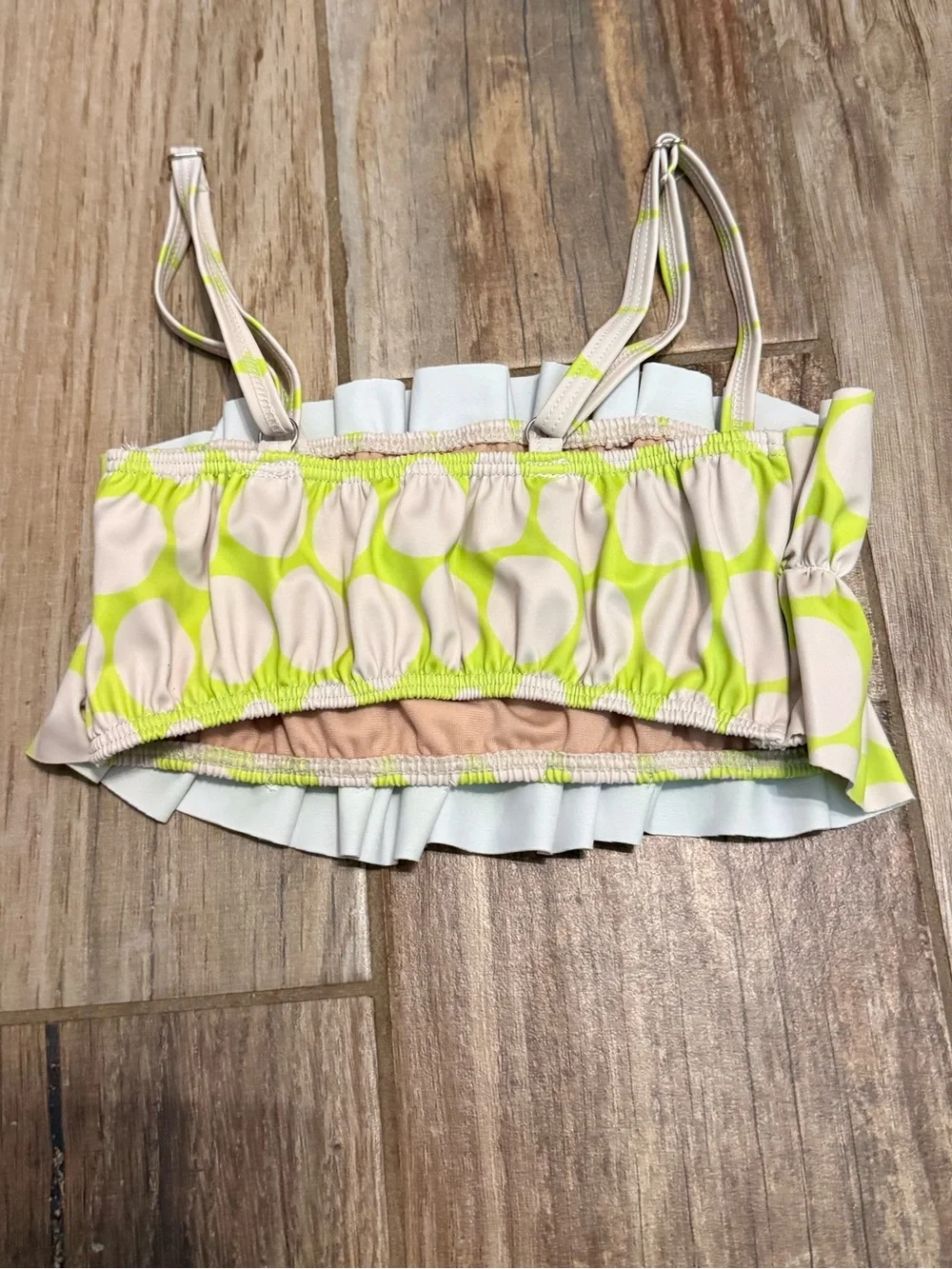 Kortni Jeane Mini Lime Dots Oversized Ruffle Top